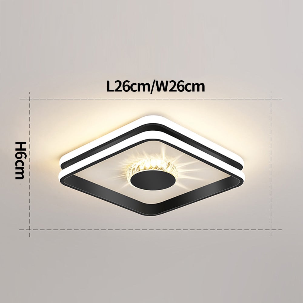 ゴールドの廊下用クリスタルLEDシーリングライト