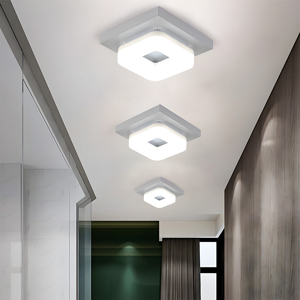 モダンなスクエアアクリルLED廊下天井ライト