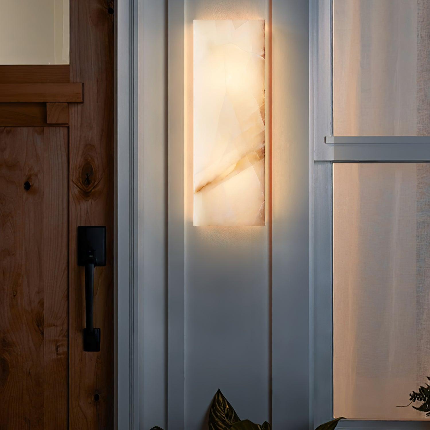 長方形アラバスター壁取り付け用燭台