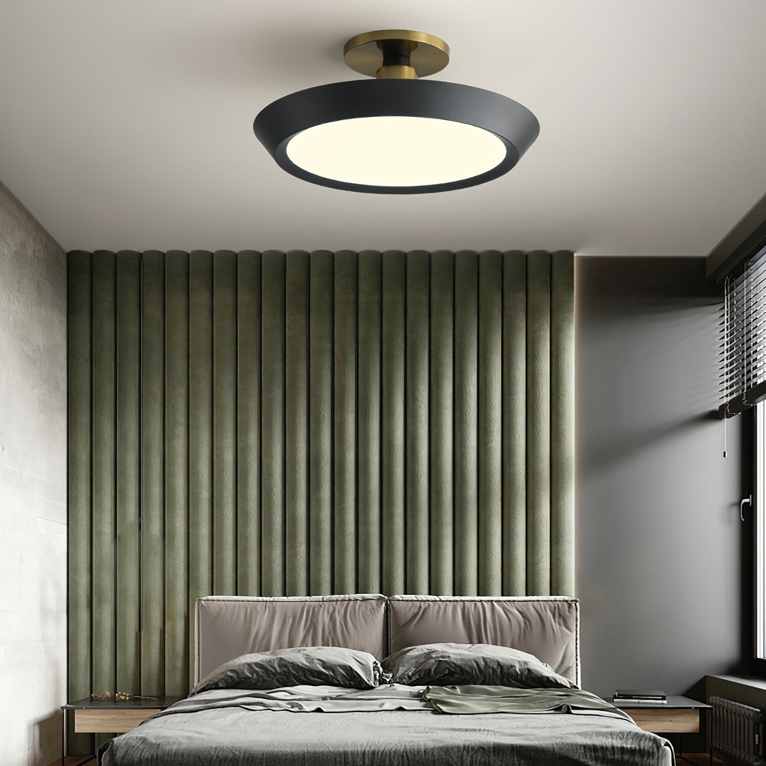 厚い楕円形の天井照明