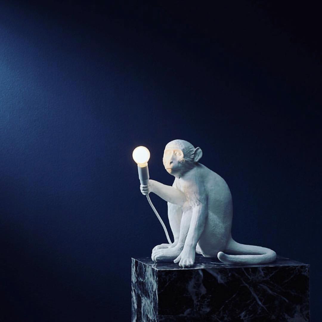 Monkey Resin Table Lamp