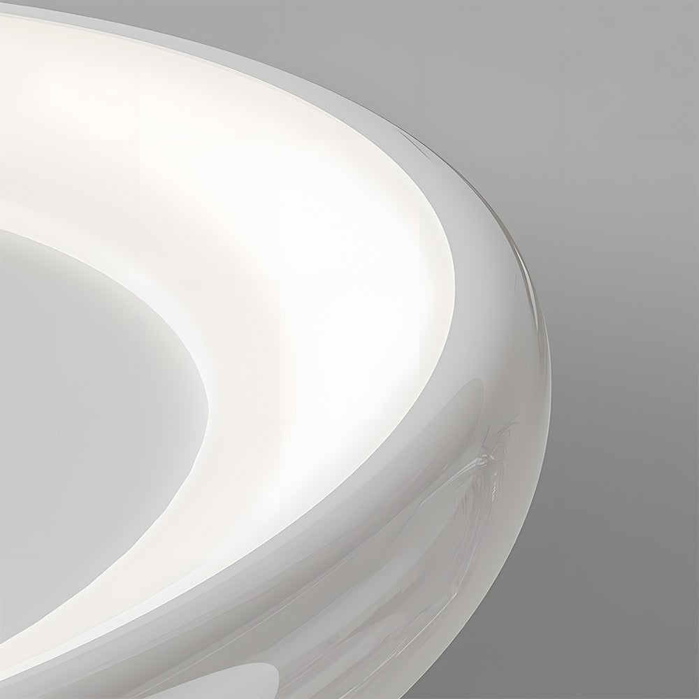 ミニマルなクリーム色の丸型LEDリビングルーム用シーリングライト