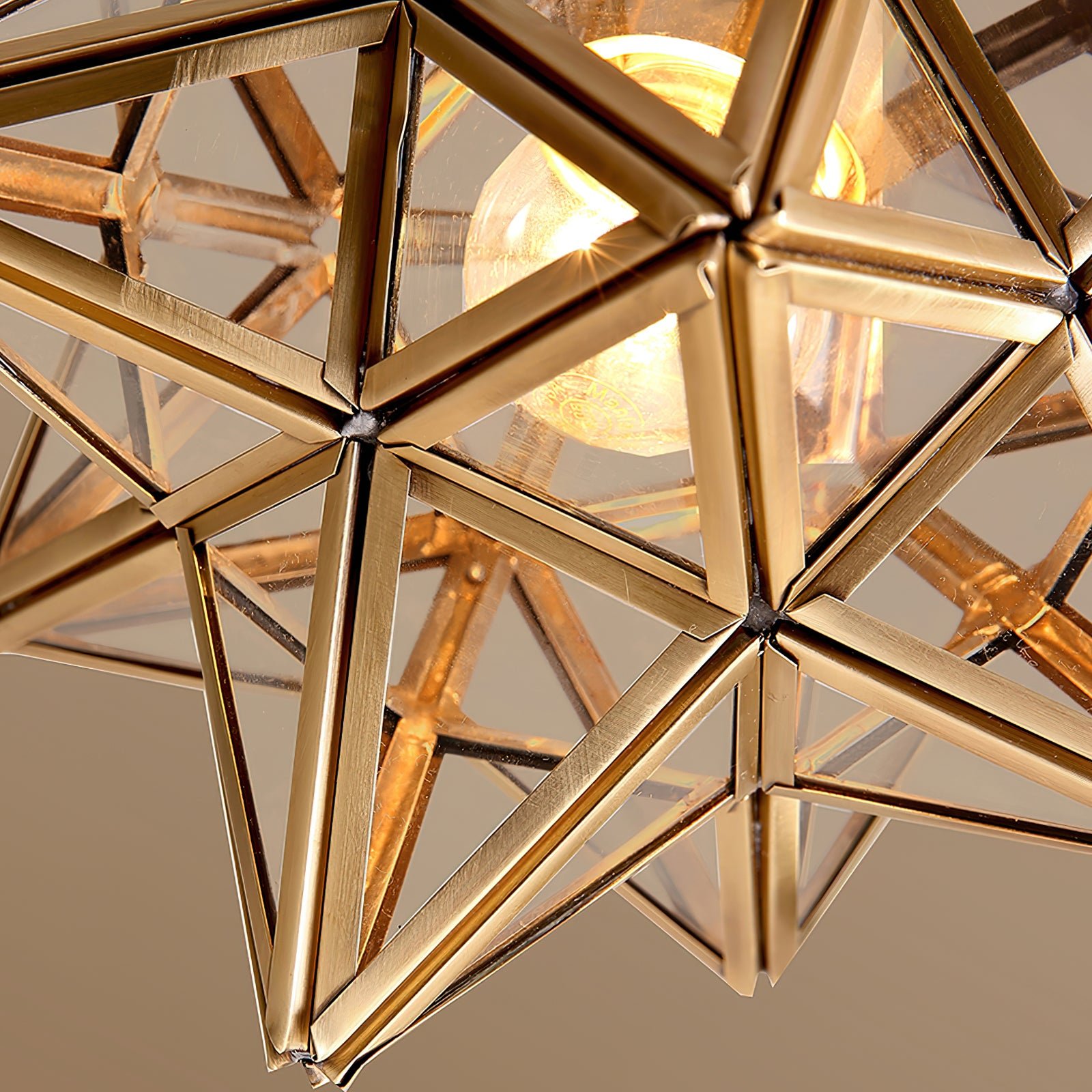 真鍮製五芒星型天井ランプ