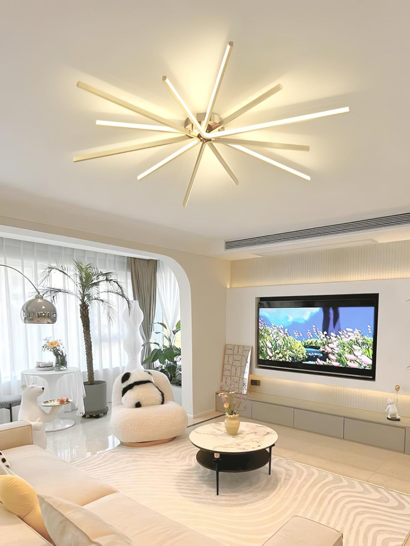 真鍮スターバーストシーリングランプ