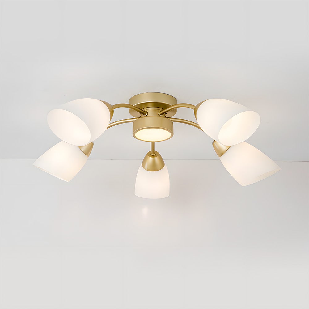 北欧風装飾 フロストガラス LED 寝室用シーリングライト