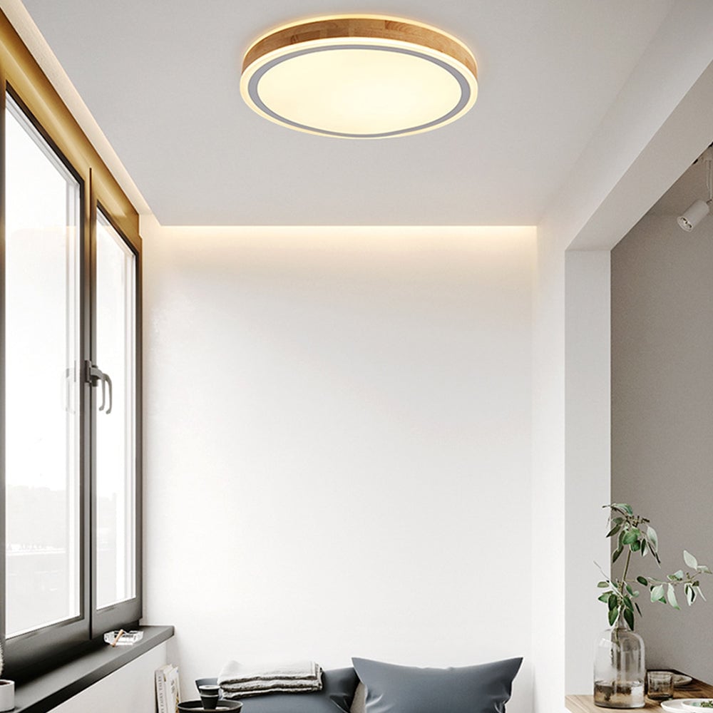 レトロな木製LED寝室用シーリングライト