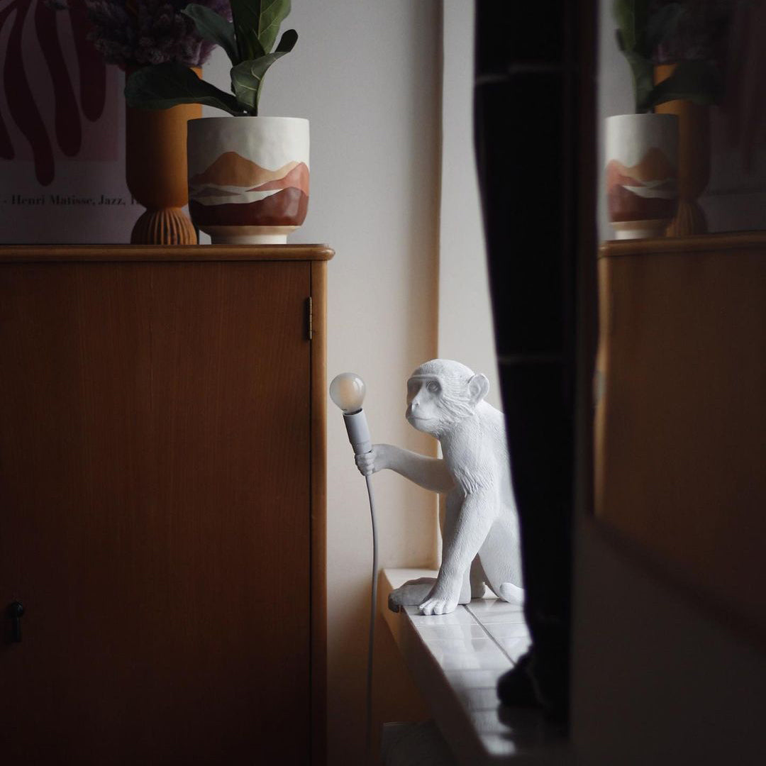 Monkey Resin Table Lamp