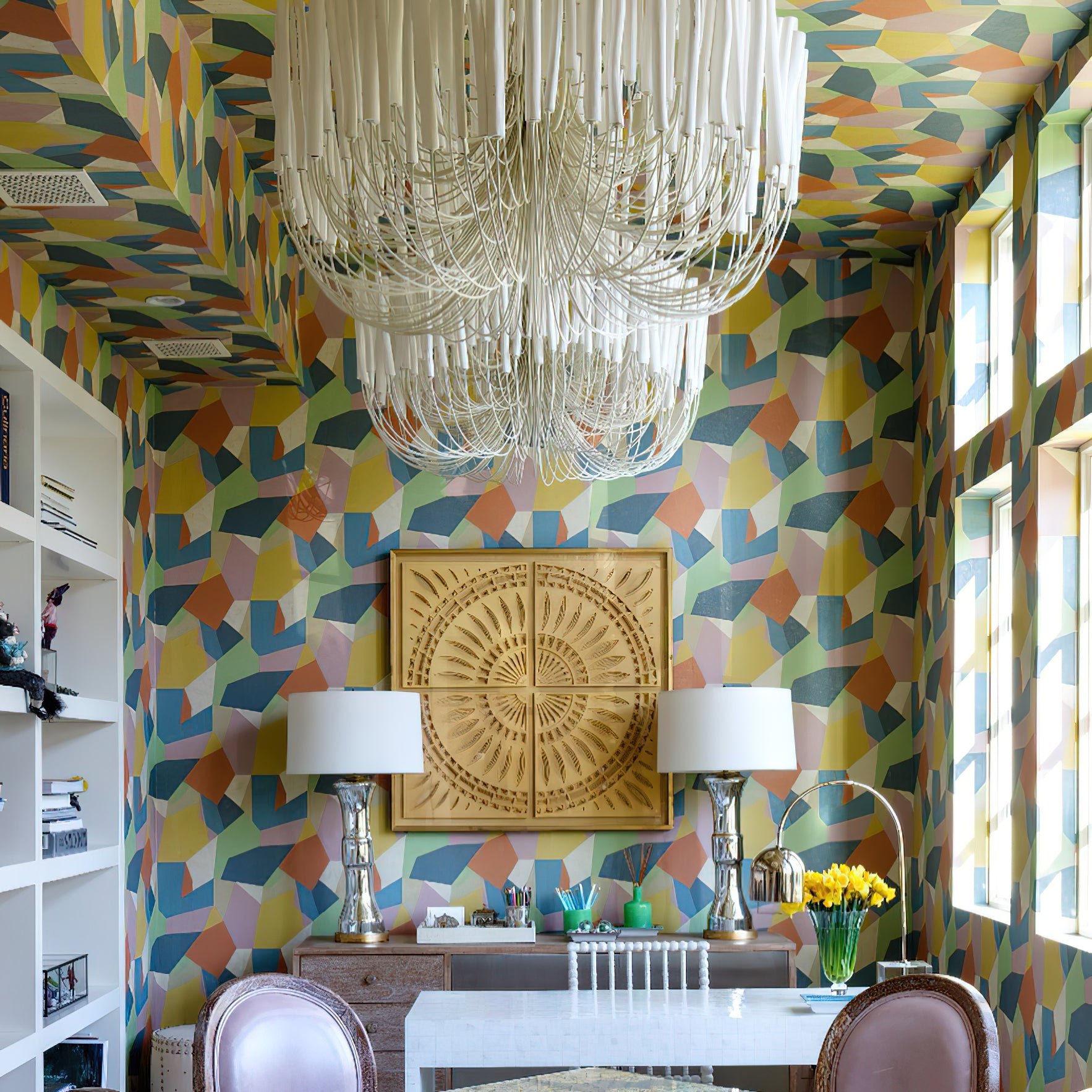 Dense Wooden stick Chandelier