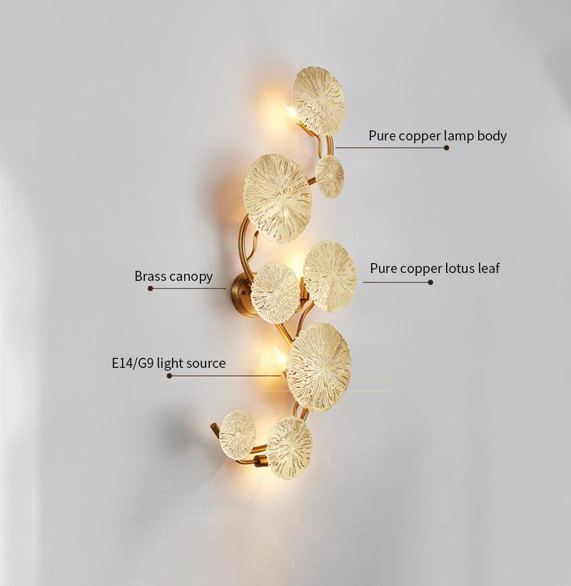 蓮の葉の壁取り付け用燭台