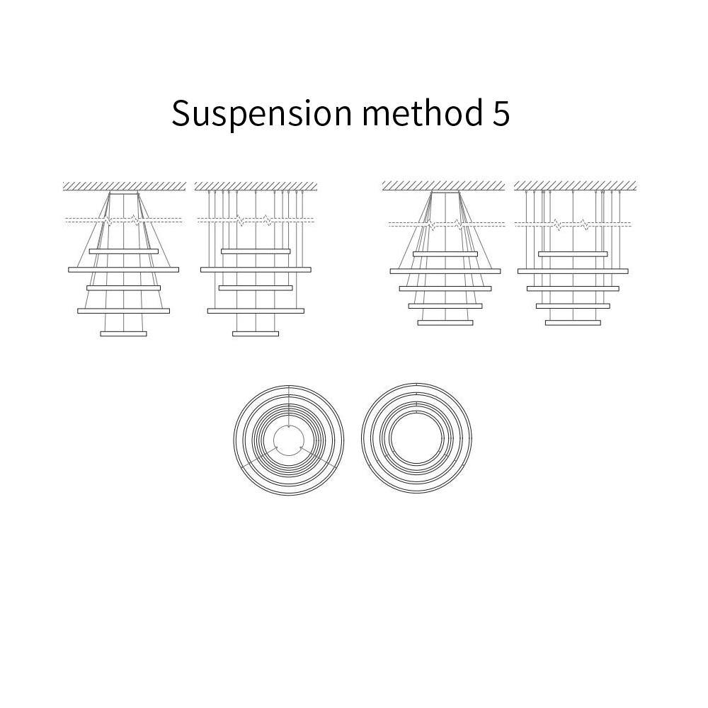 リングアート階段シャンデリア