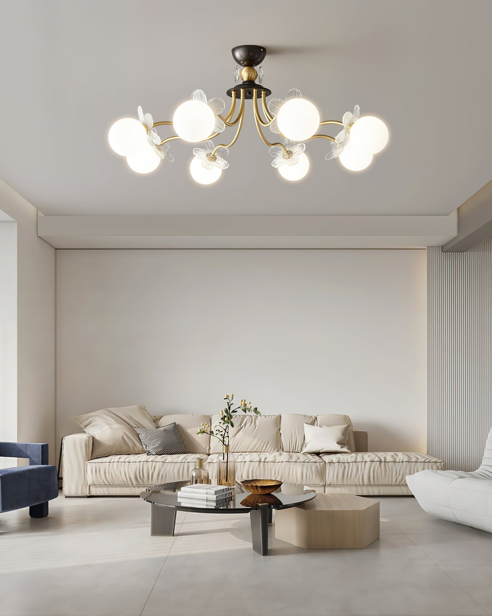 ブロッサムフラワーガラスシャンデリア