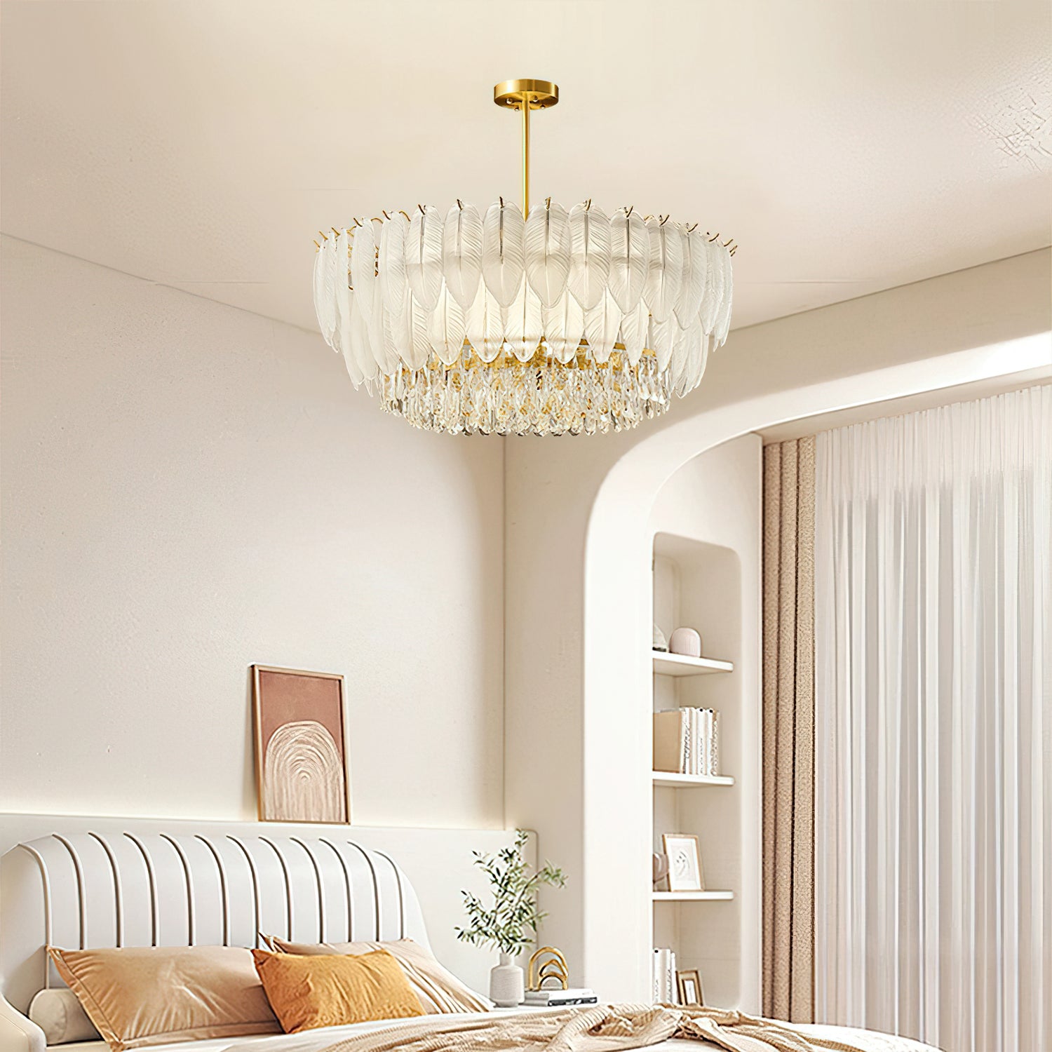 Greta Feather Crystal Chandelier