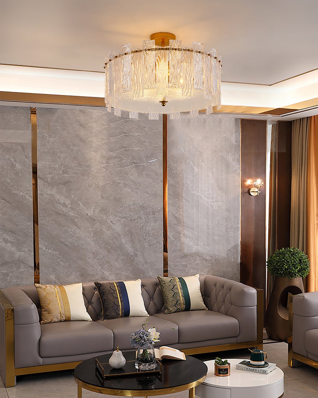 散乱ガラスの天井ランプ