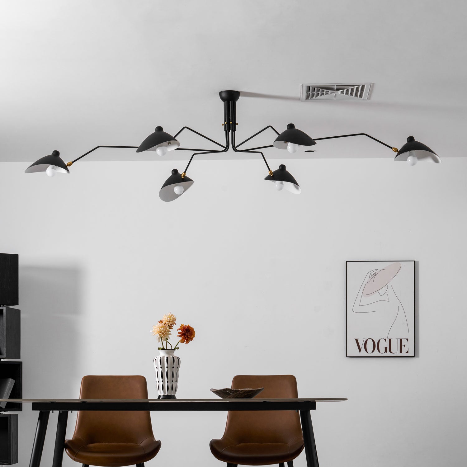 Horizontal Serge Mouille Ceiling Lamp A