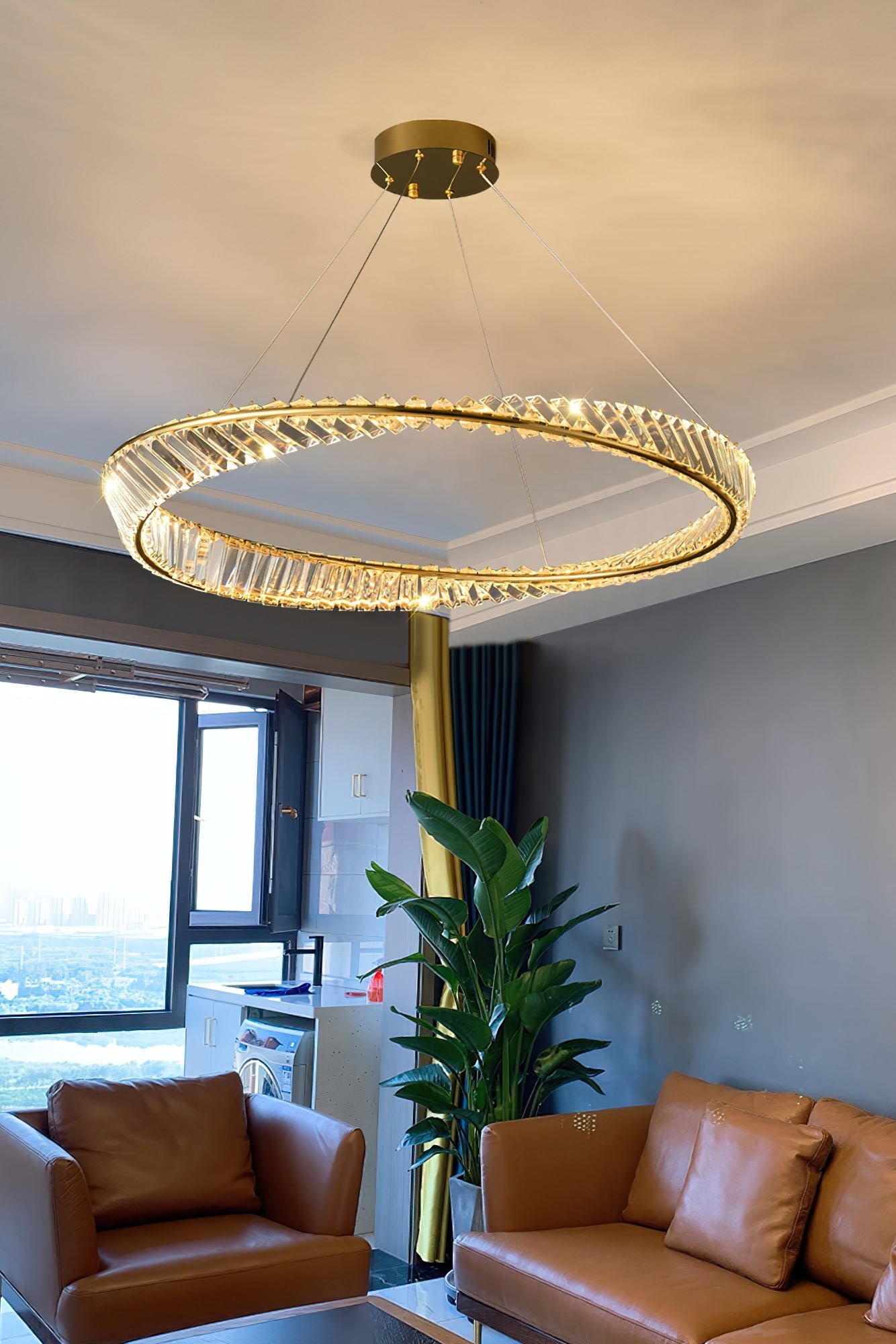 Ous クリスタル リング シャンデリア