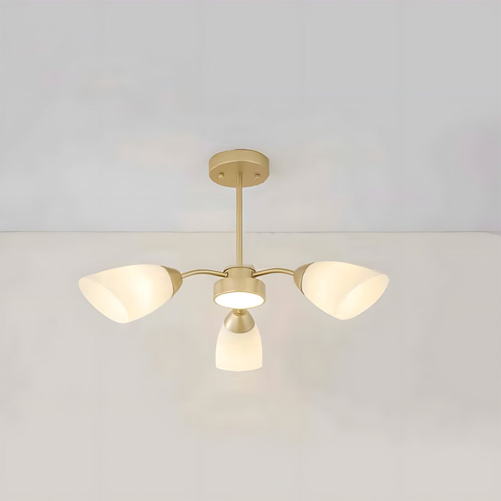 北欧風装飾 フロストガラス LED 寝室用シーリングライト