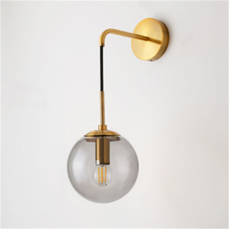 北欧ガラスボールウォールライト