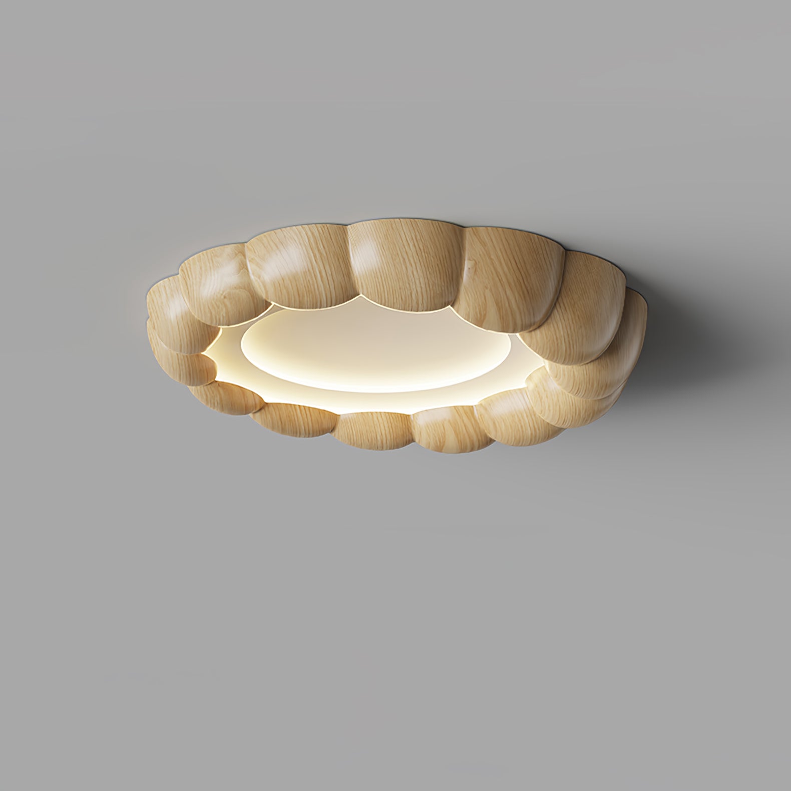 フェイクウッドリップルシーリングランプ