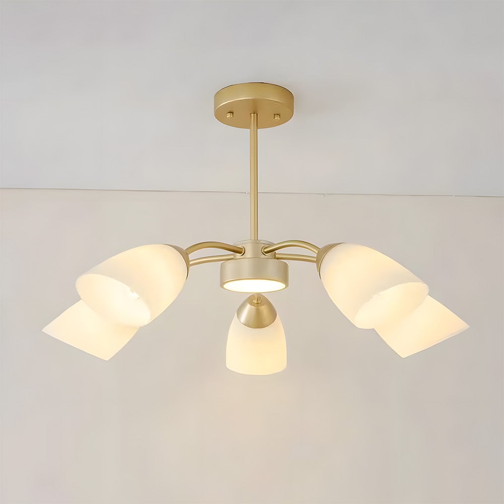 北欧風装飾 フロストガラス LED 寝室用シーリングライト