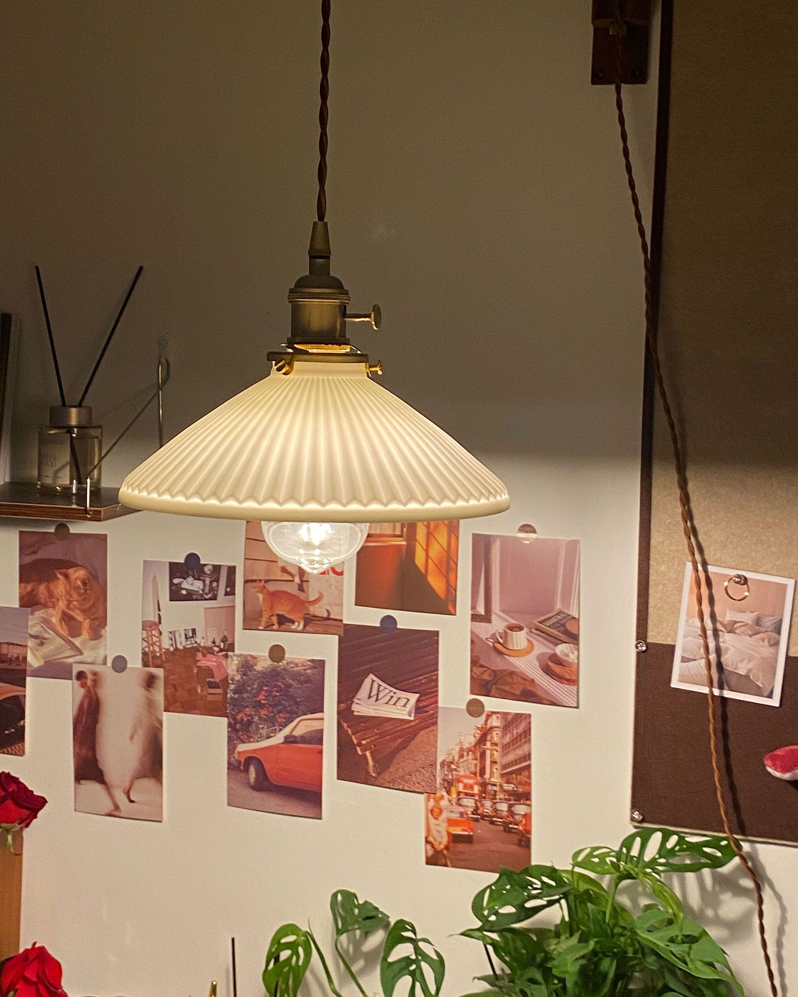 ウォールナット伸縮式ウォールランプ