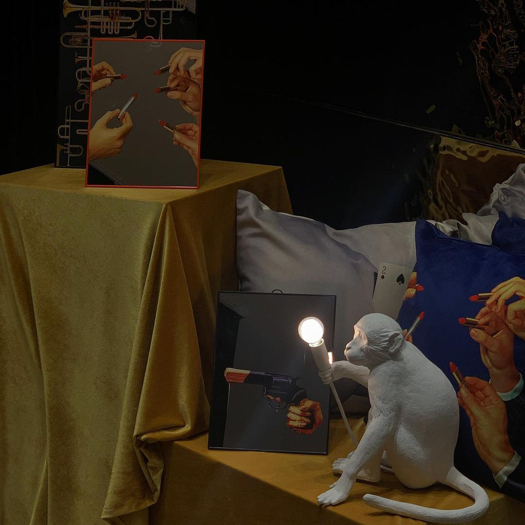 Monkey Resin Table Lamp