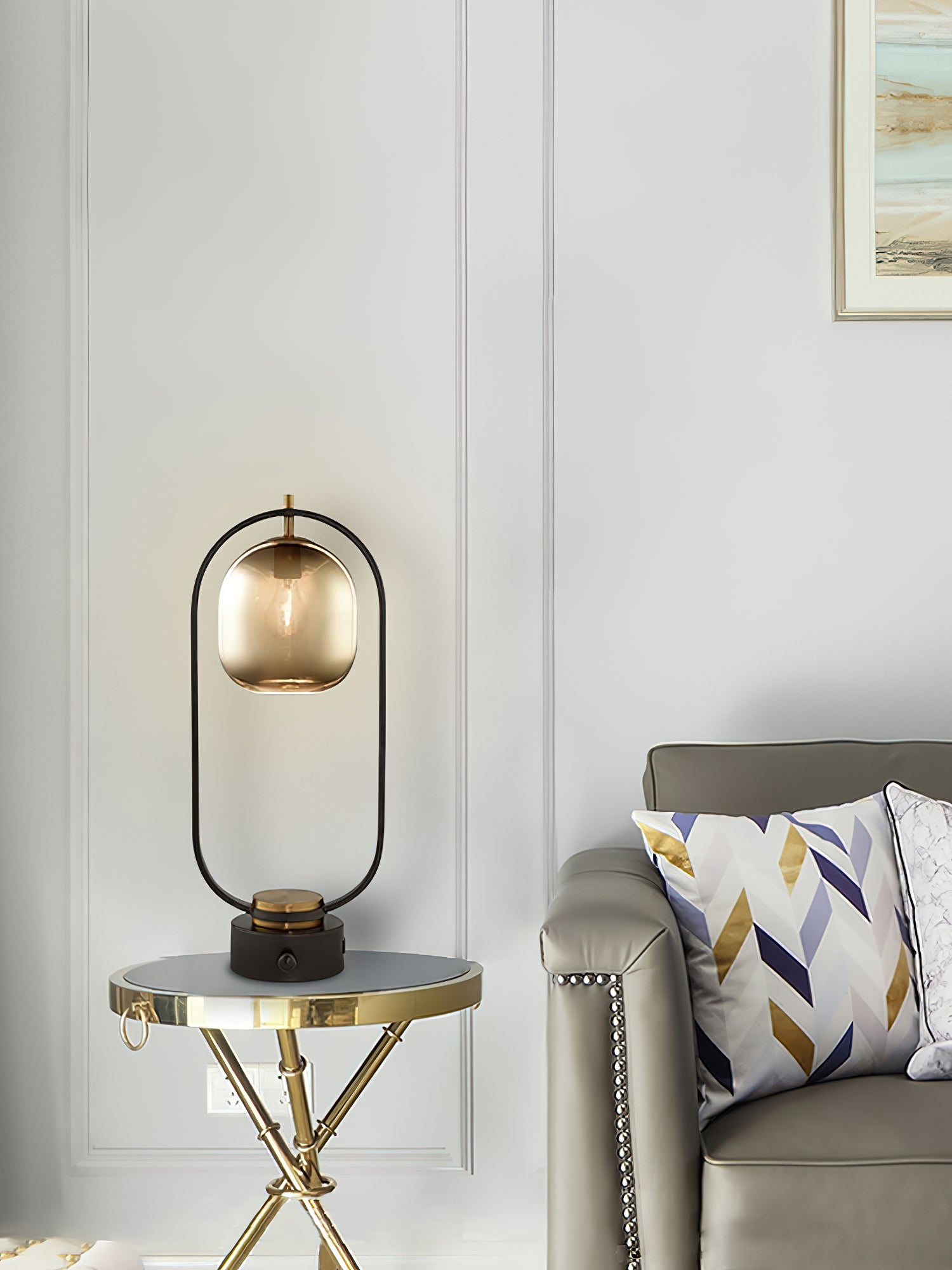 楕円リングアイアンテーブルランプ