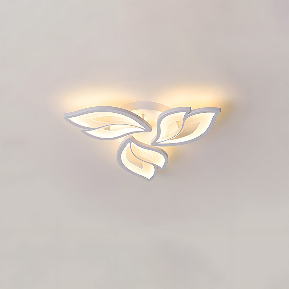 リビングルームに最適なクリエイティブデザインの花びら型ホワイトシーリングライト