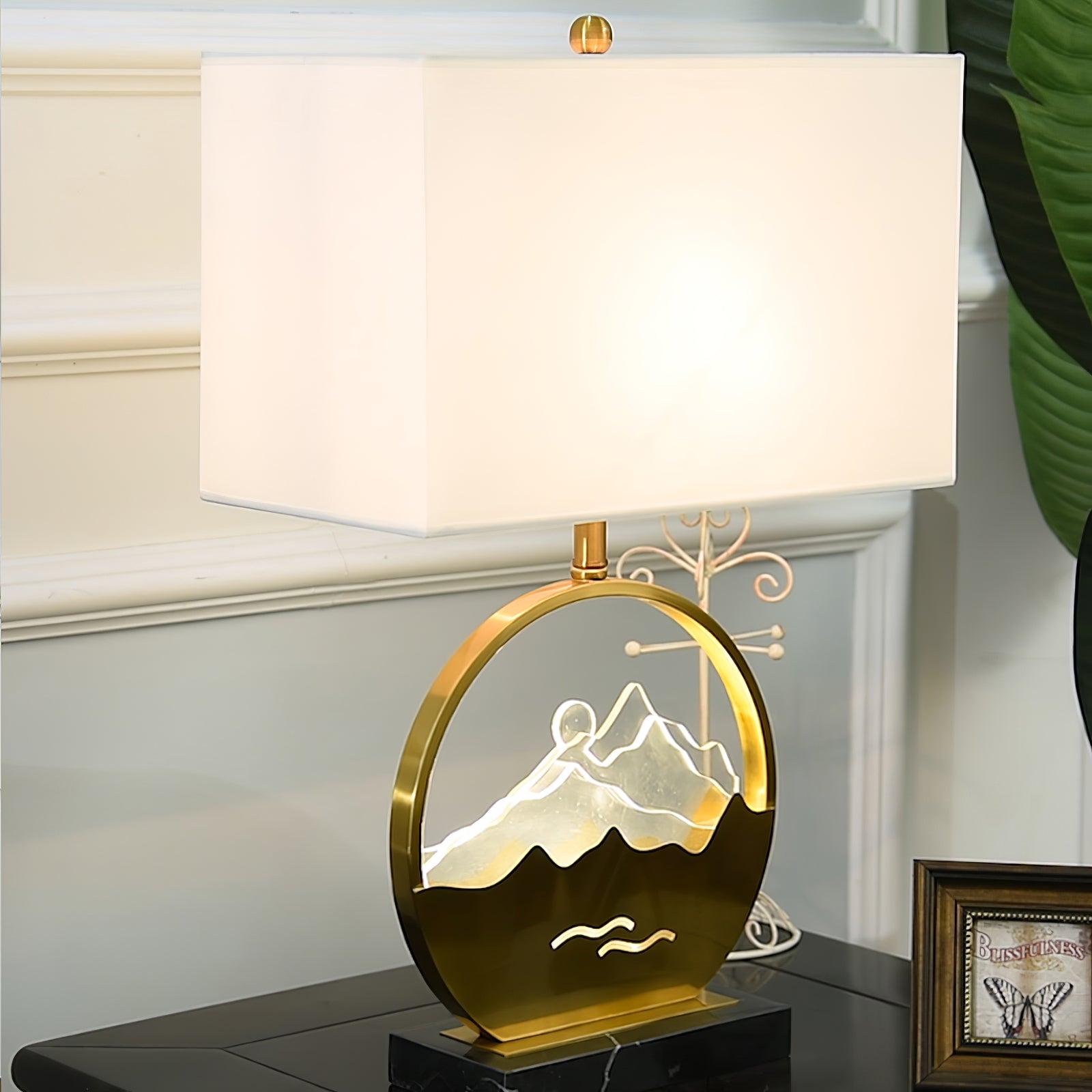 台形大理石デスクライト