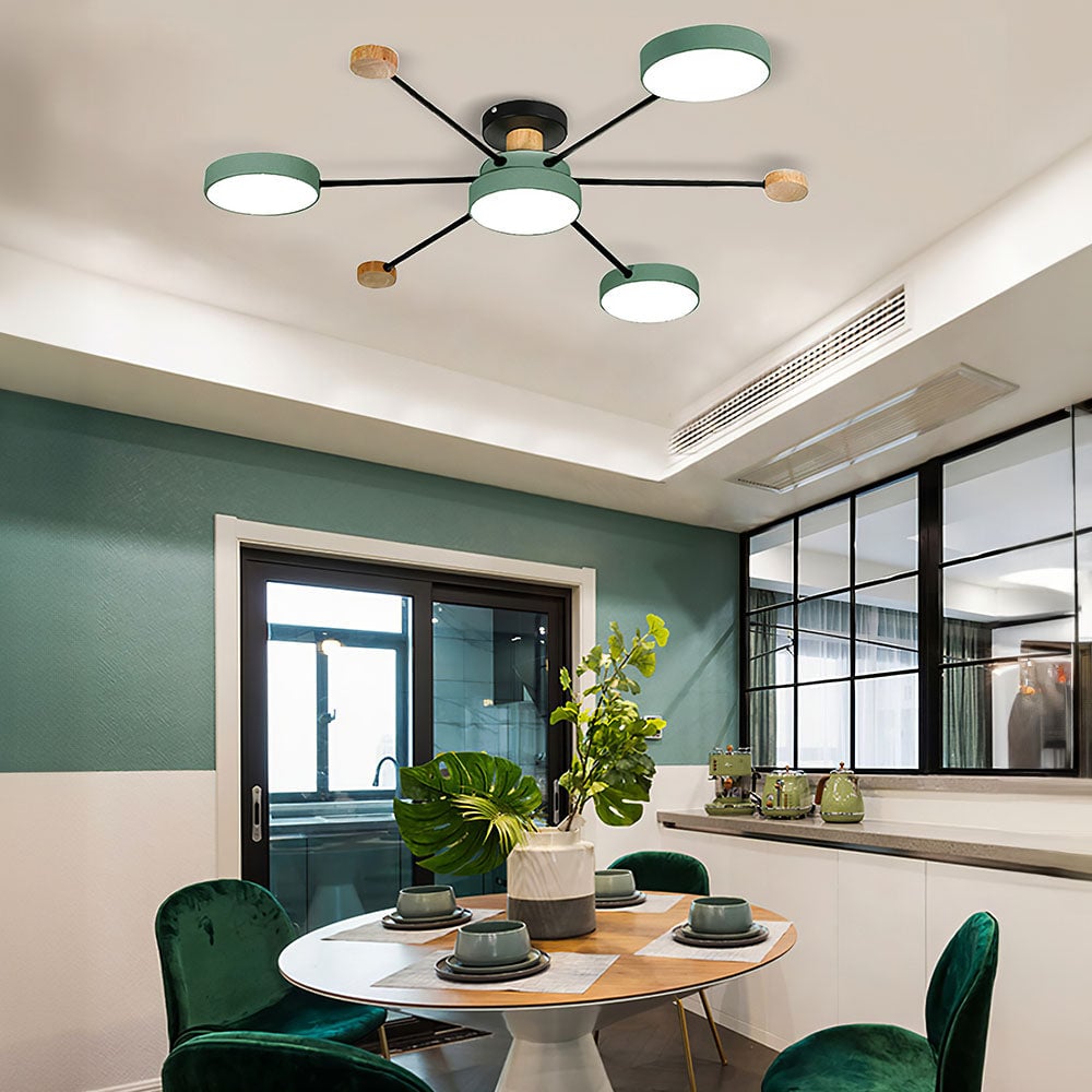 リビングルームに最適な、モダンなセミフラッシュマウントLEDシーリングライト