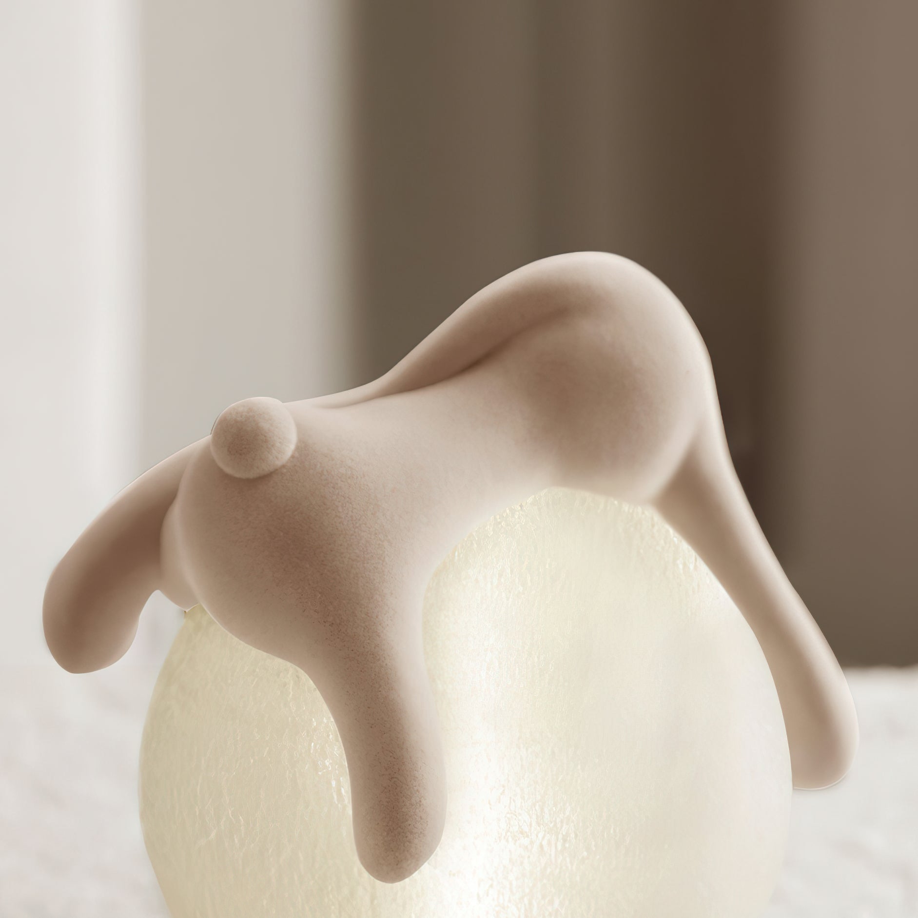 樹脂シリーズ かわいいウサギのテーブルランプ