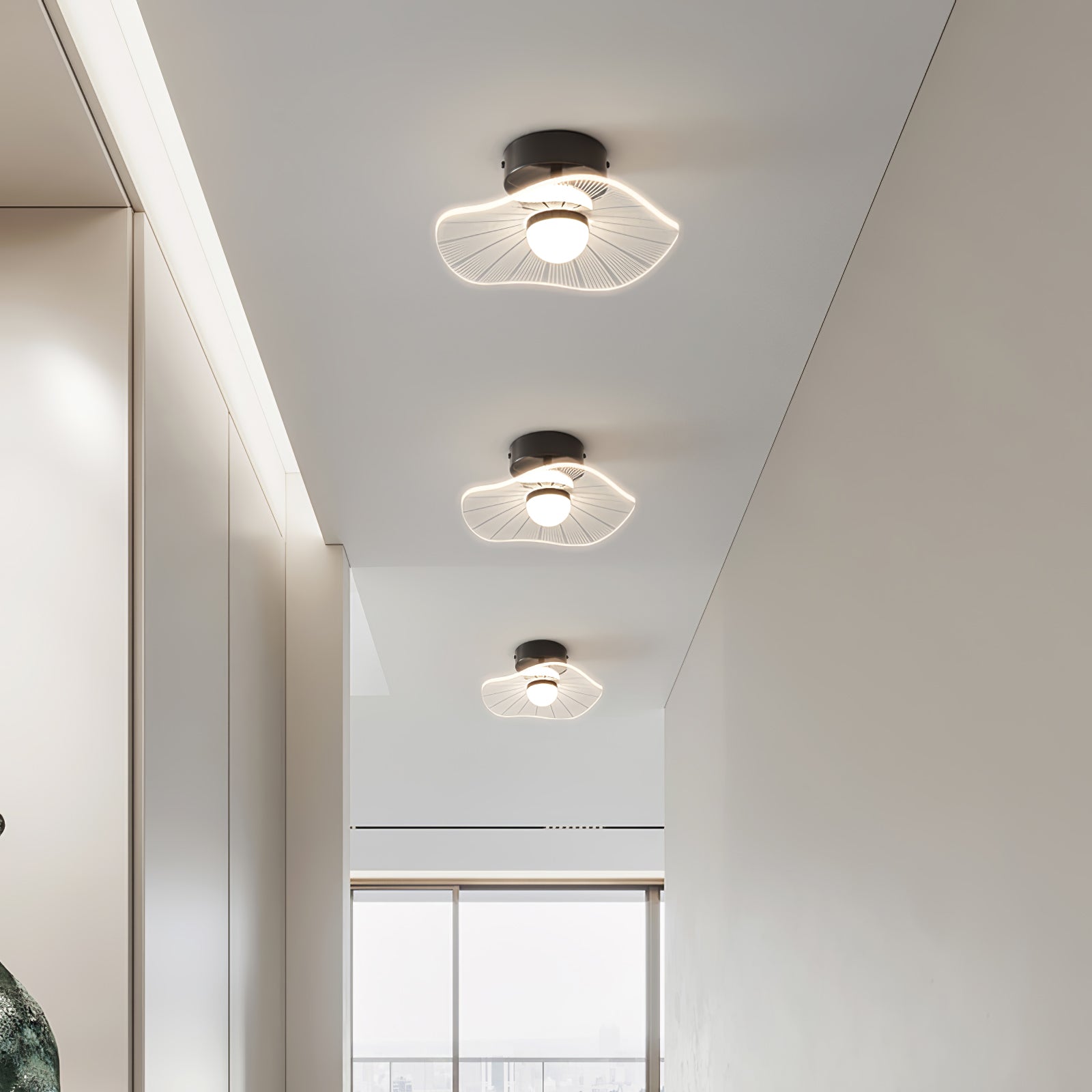 アクリル製蓮の葉の天井照明