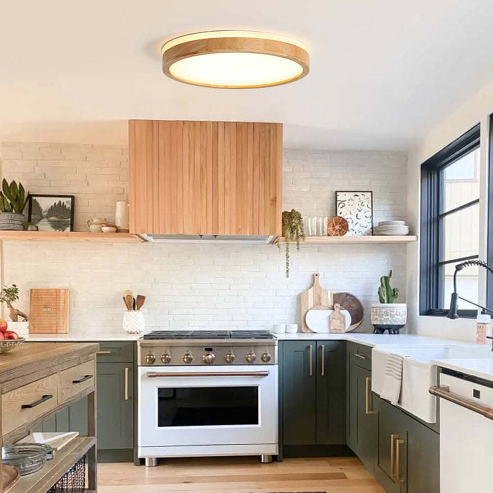 木製リビングルーム用LEDシーリングライト