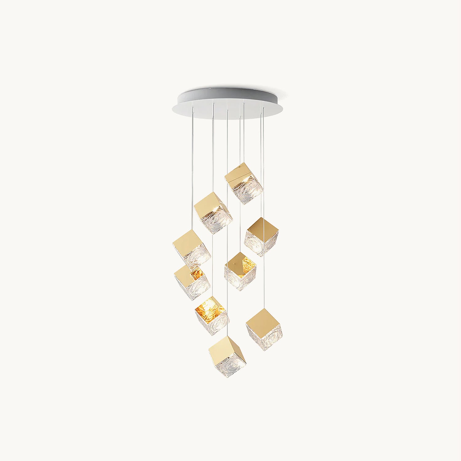 スクエアアートガラスシャンデリア