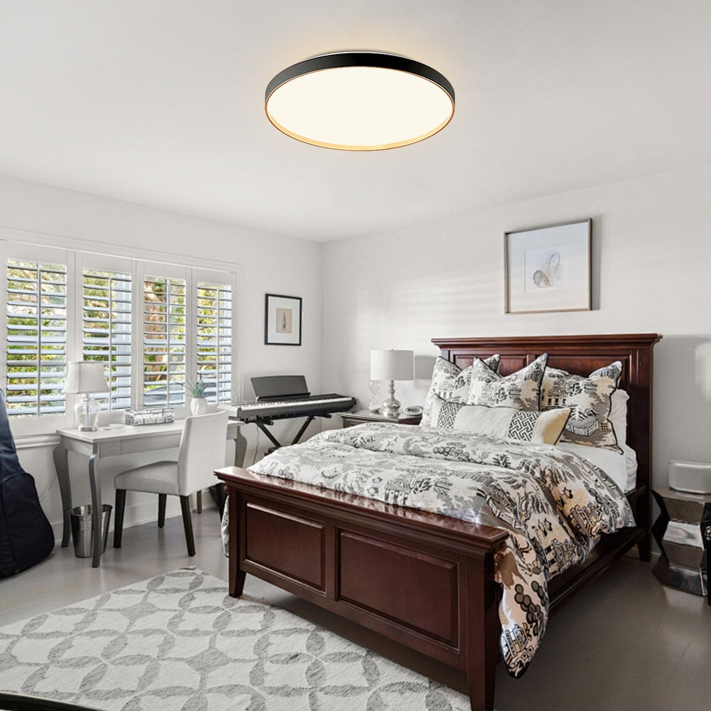 リビングルーム用ブラックラウンドフラッシュシーリングライト