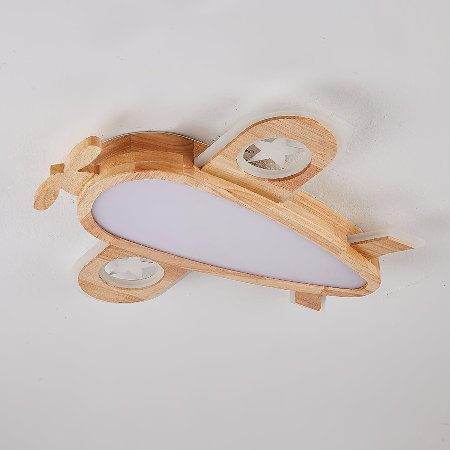 Wood Airplane Ceiling Lamp