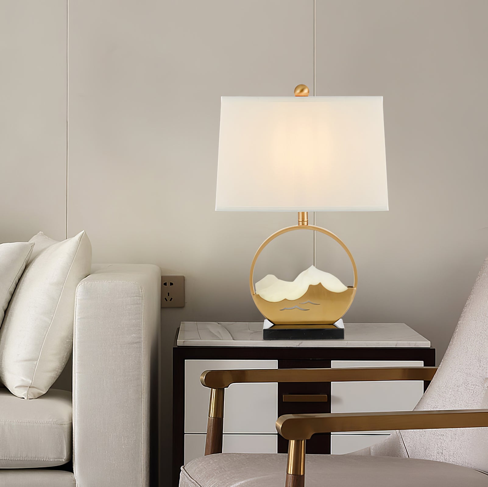 台形大理石デスクライト