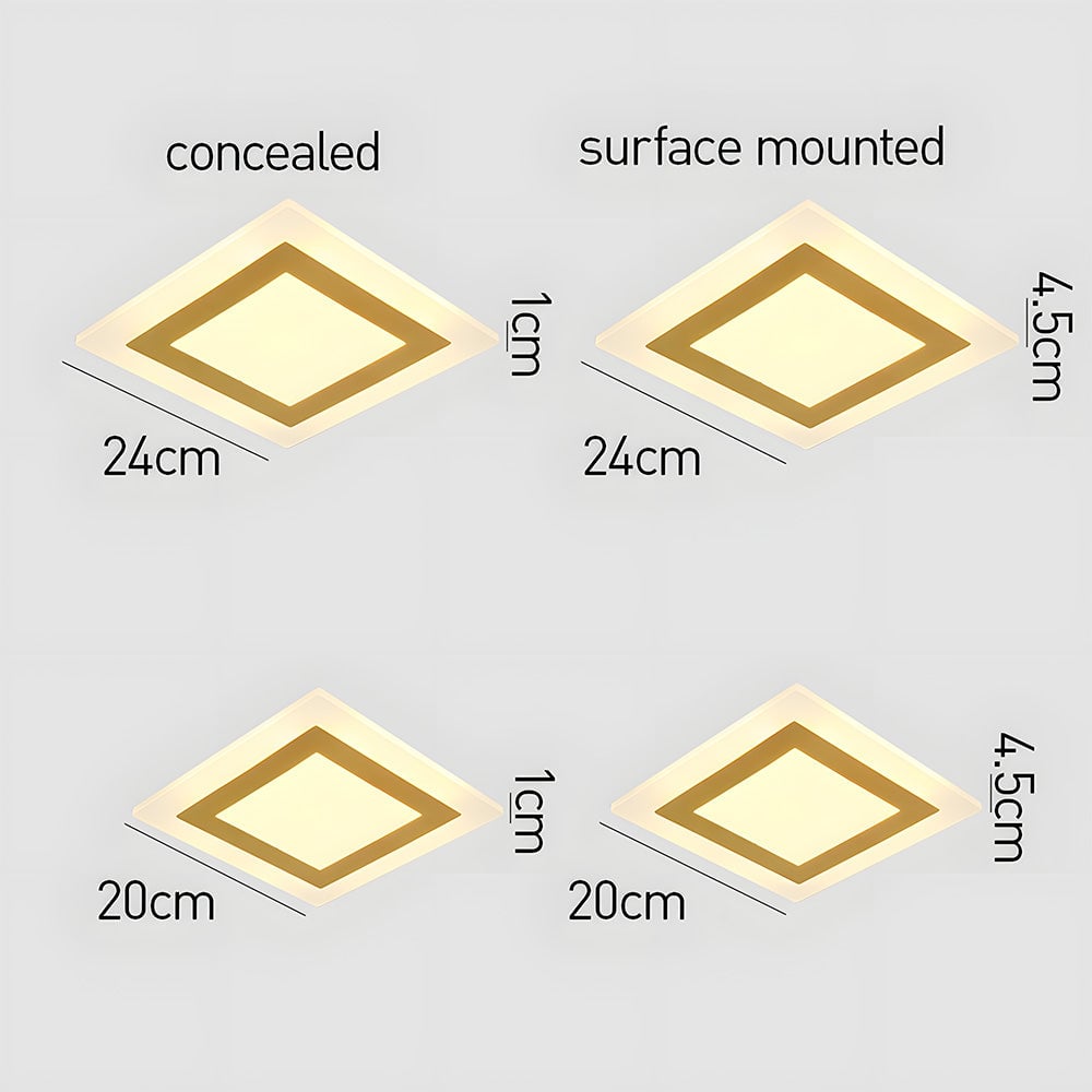 リビングルームに最適なシンプルなデザインのアクリル製フラッシュマウント天井ランプ