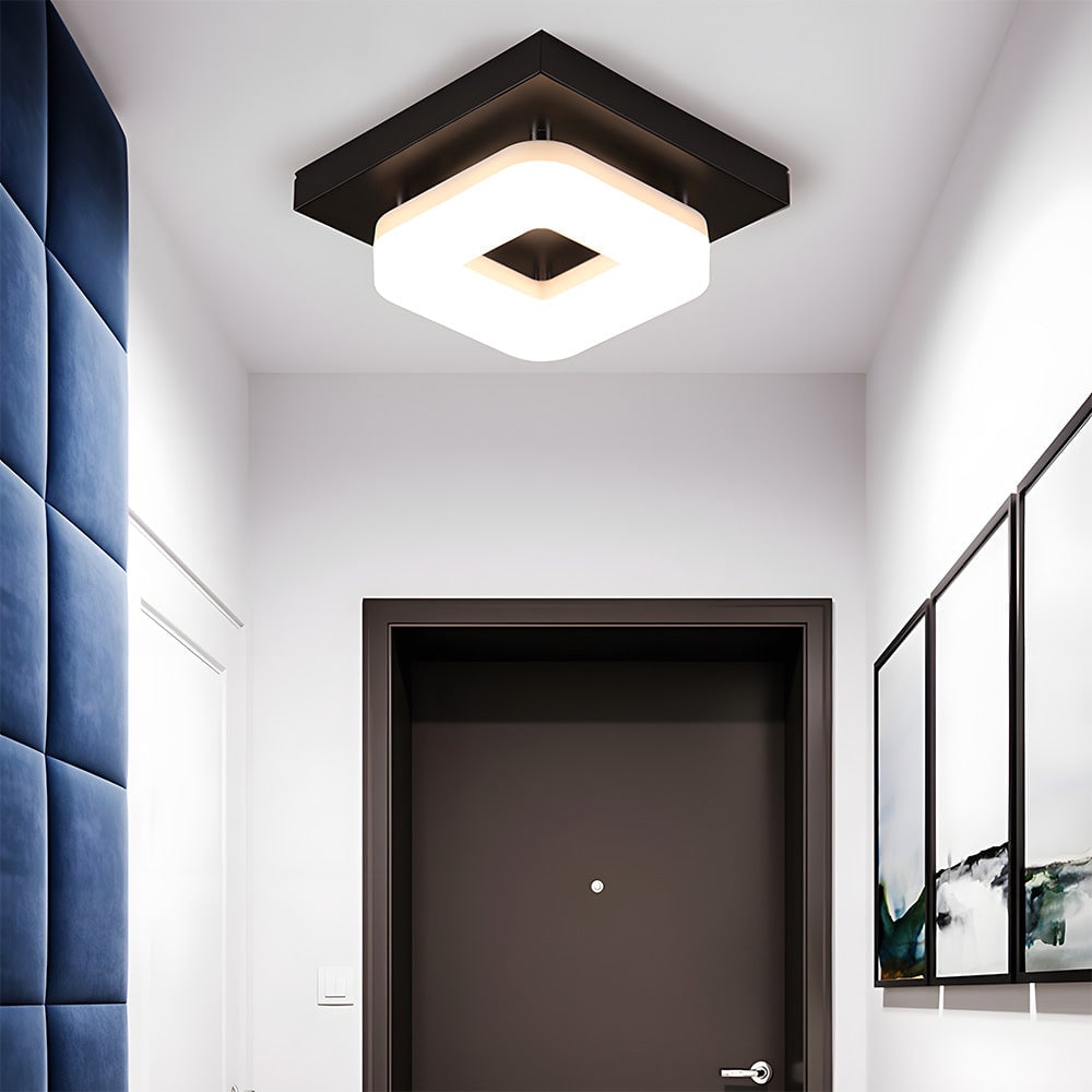 モダンなスクエアアクリルLED廊下天井ライト