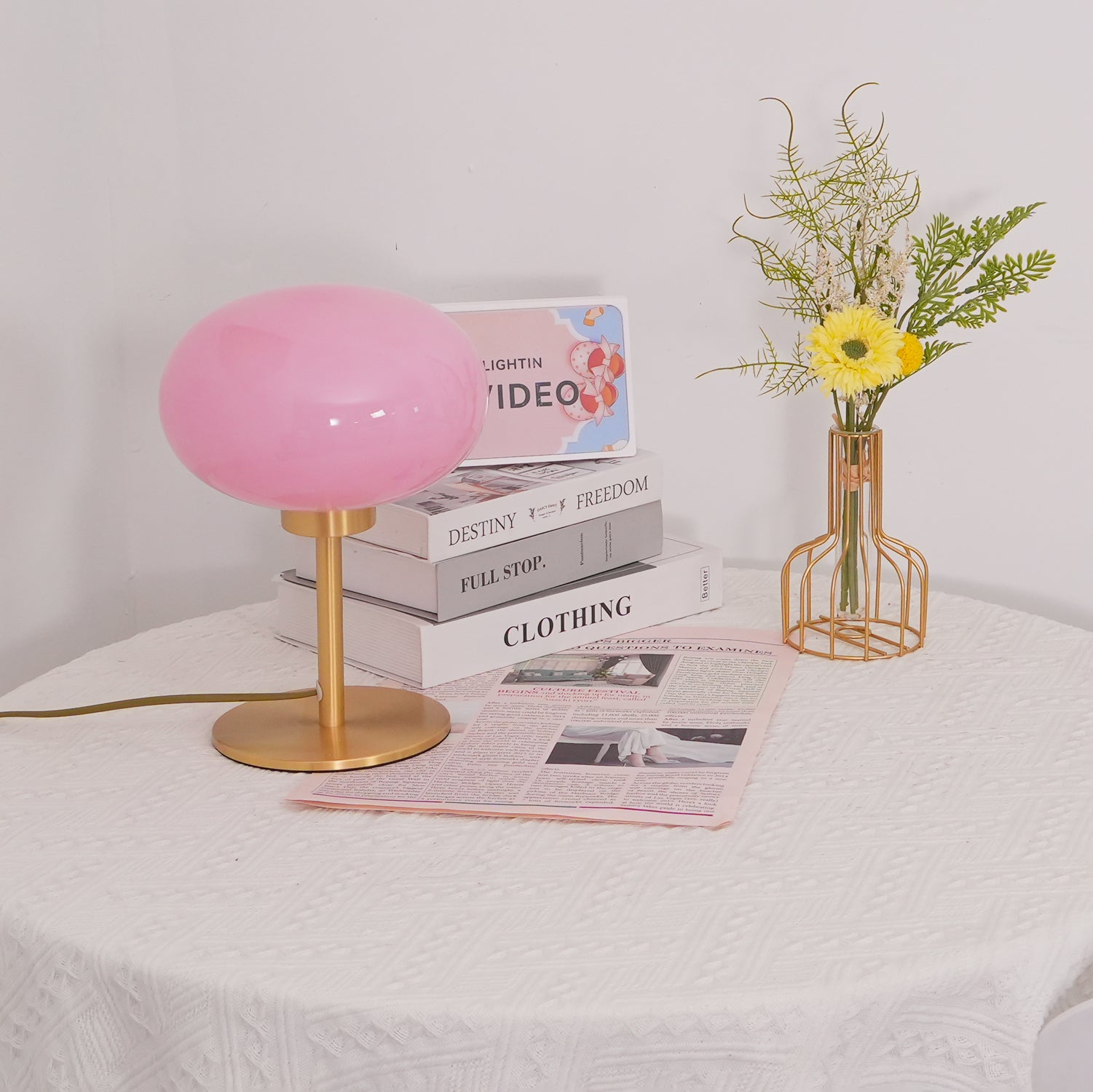 マシュマロ真鍮テーブルランプ