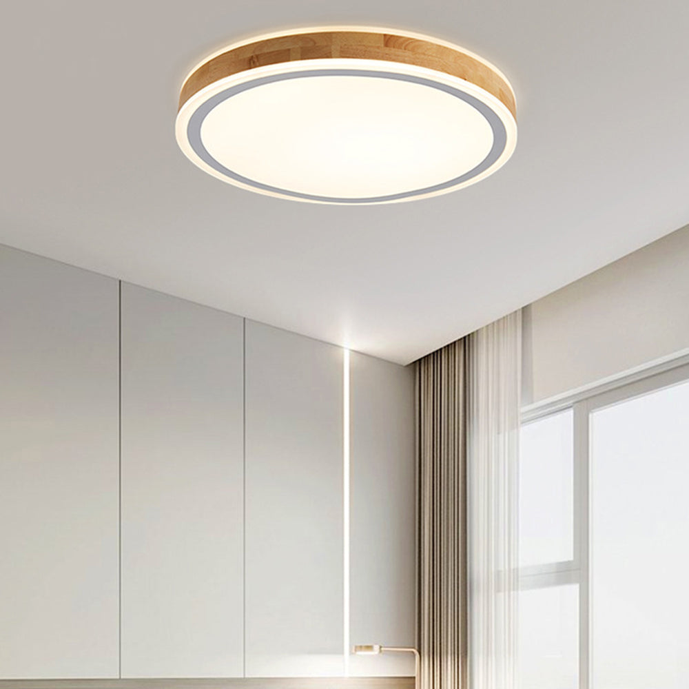 レトロな木製LED寝室用シーリングライト