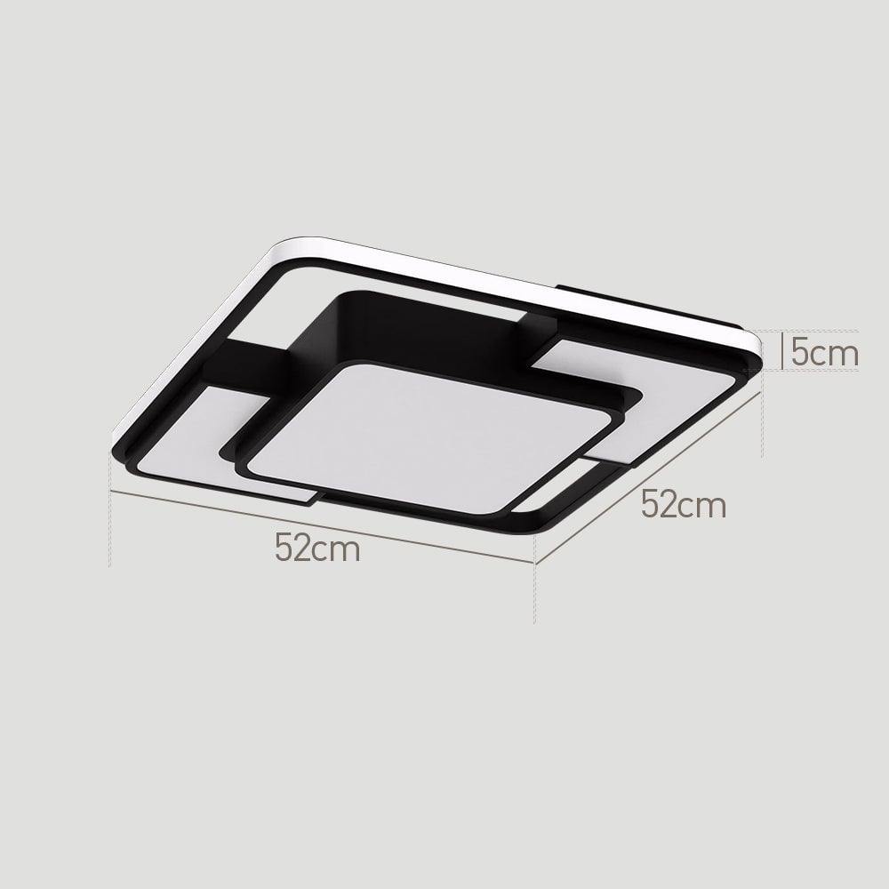 モダンでシンプルなスクエア型LEDフラッシュマウントシーリングライト