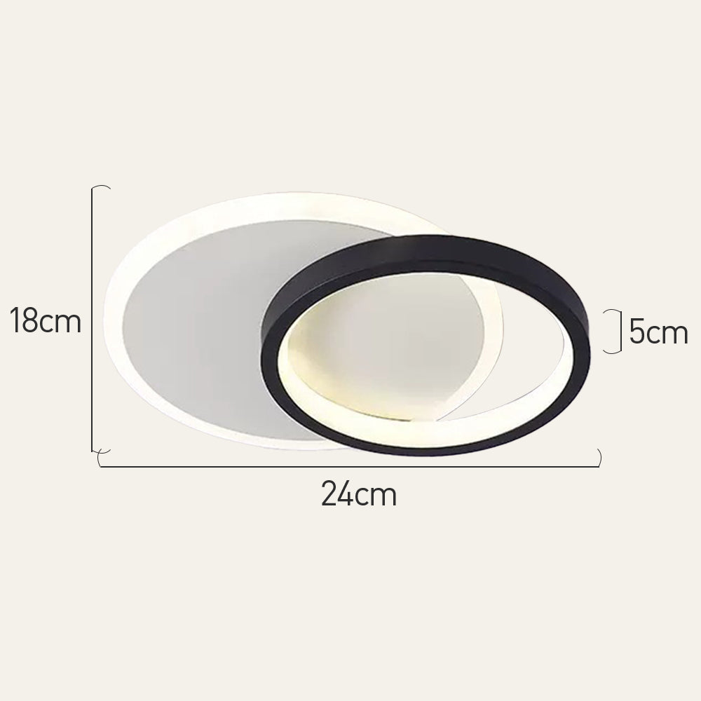 リビングルームに最適な、モダンな幾何学模様のアイアンブラックフラッシュLEDシーリングライト