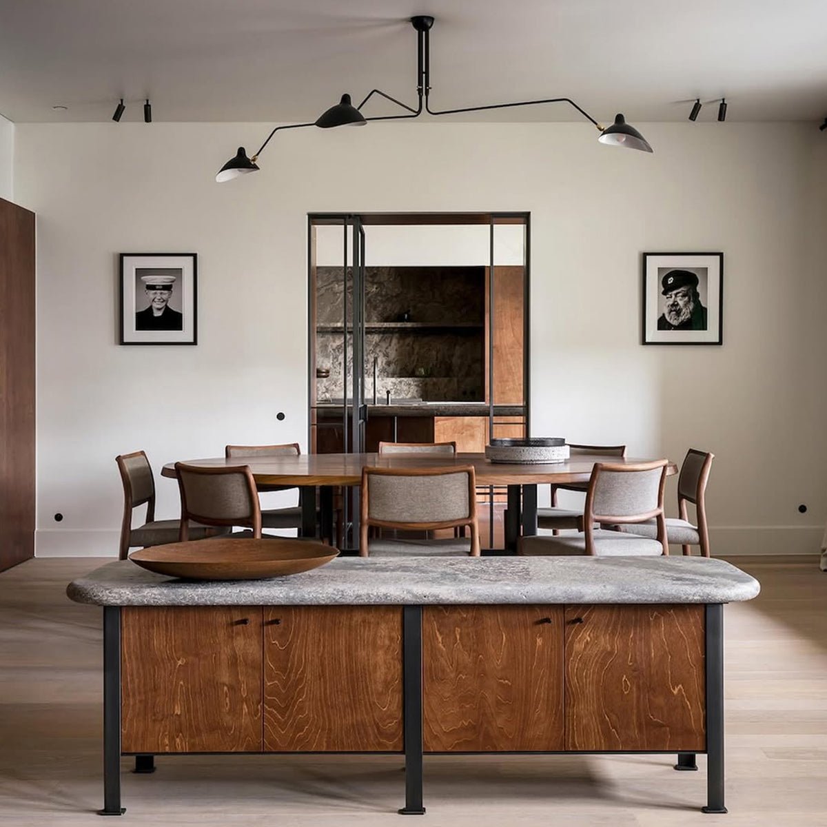 Horizontal Serge Mouille Ceiling Lamp A