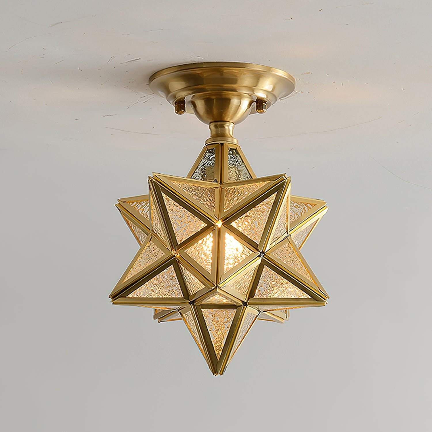 真鍮製五芒星型天井ランプ