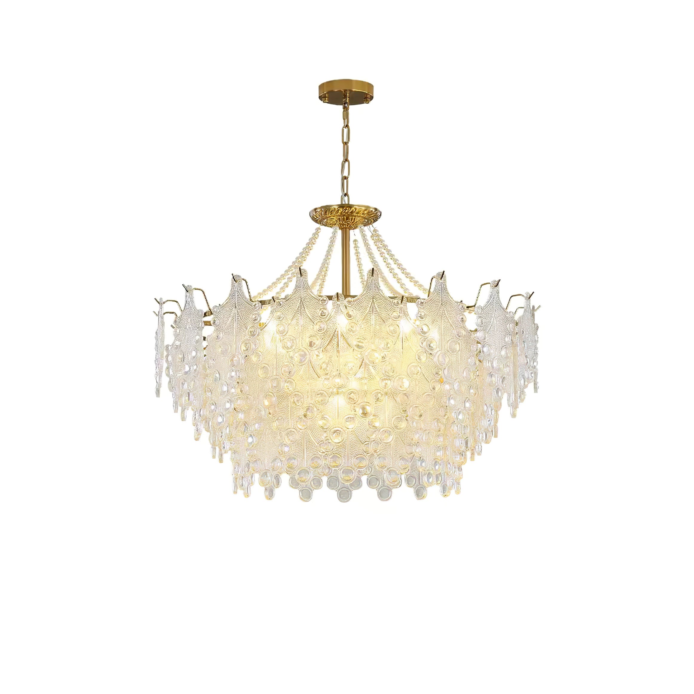 ブロンズ彫刻ガラスシャンデリア