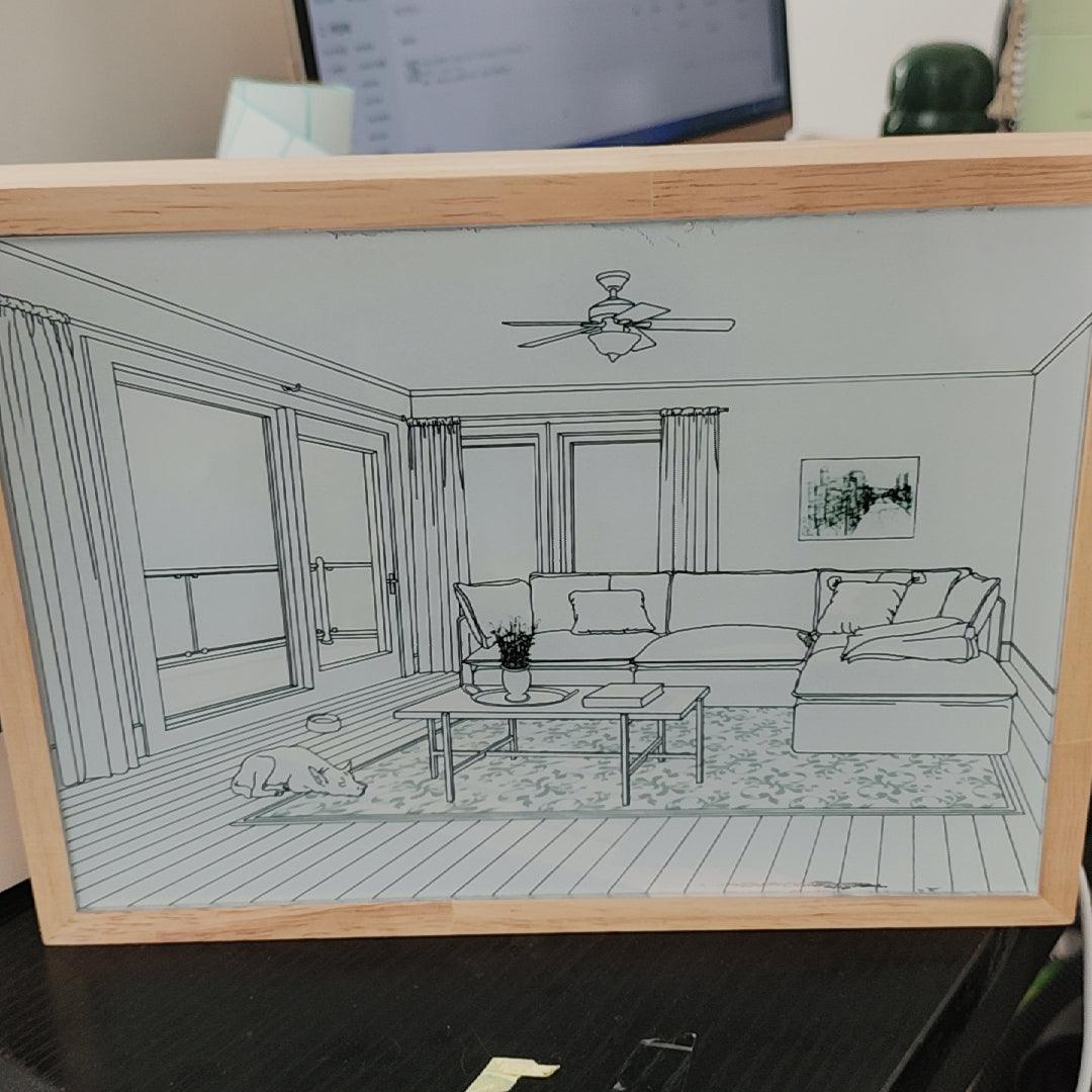 日光浴する犬の壁画アートランプ