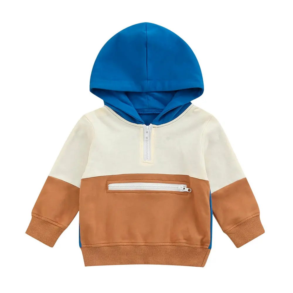 Tricolor Zipper Toddler Hoodie