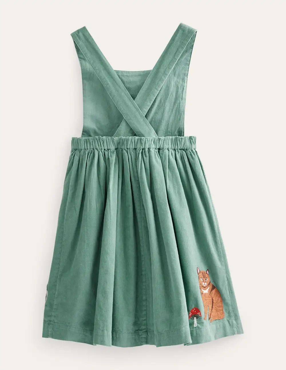 Toddler Kid Girl Cord Applique Sleeveless Pinafore
