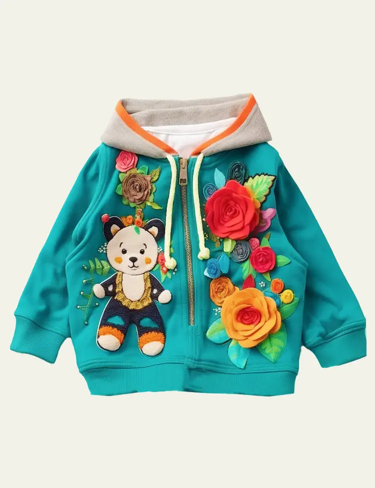 Toddler Kid Beer Flower Embroidered Jacket