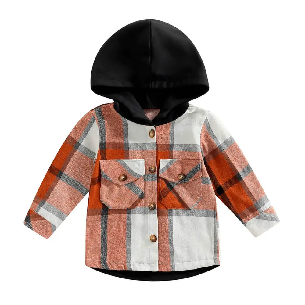 Plaid Hooded Toddler Shirt